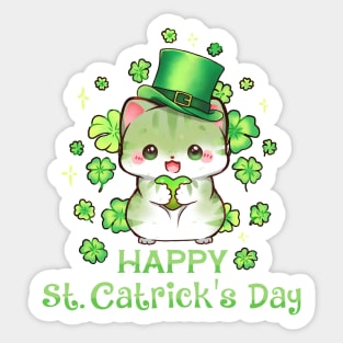 Happy St Catricks Day Irish Kitten Cat Saint Patricks Day Sticker